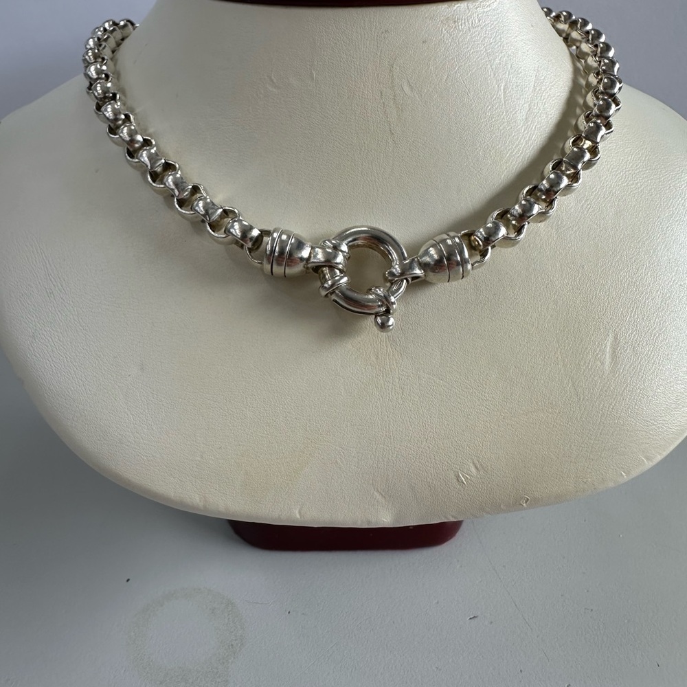Sterling Silver Chunky Toggle Necklace - Silver